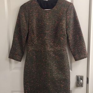 NWOT J Crew pink black and gray tweed dress 2P